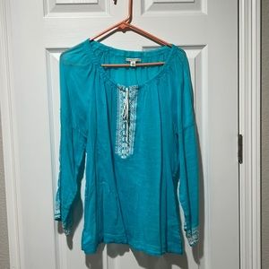 Banana Republic Embroidered Blouse Sz XL EUC
